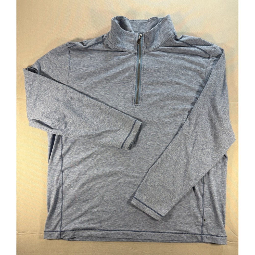 Tommy Bahama IslandZone Mens XXL Blue Heather Quarter Zip Pullover T218031